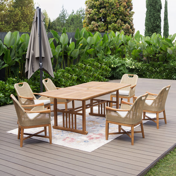 Cambridge Casual Cotesfield 6 - Person Teak Outdoor Dining Set With ...